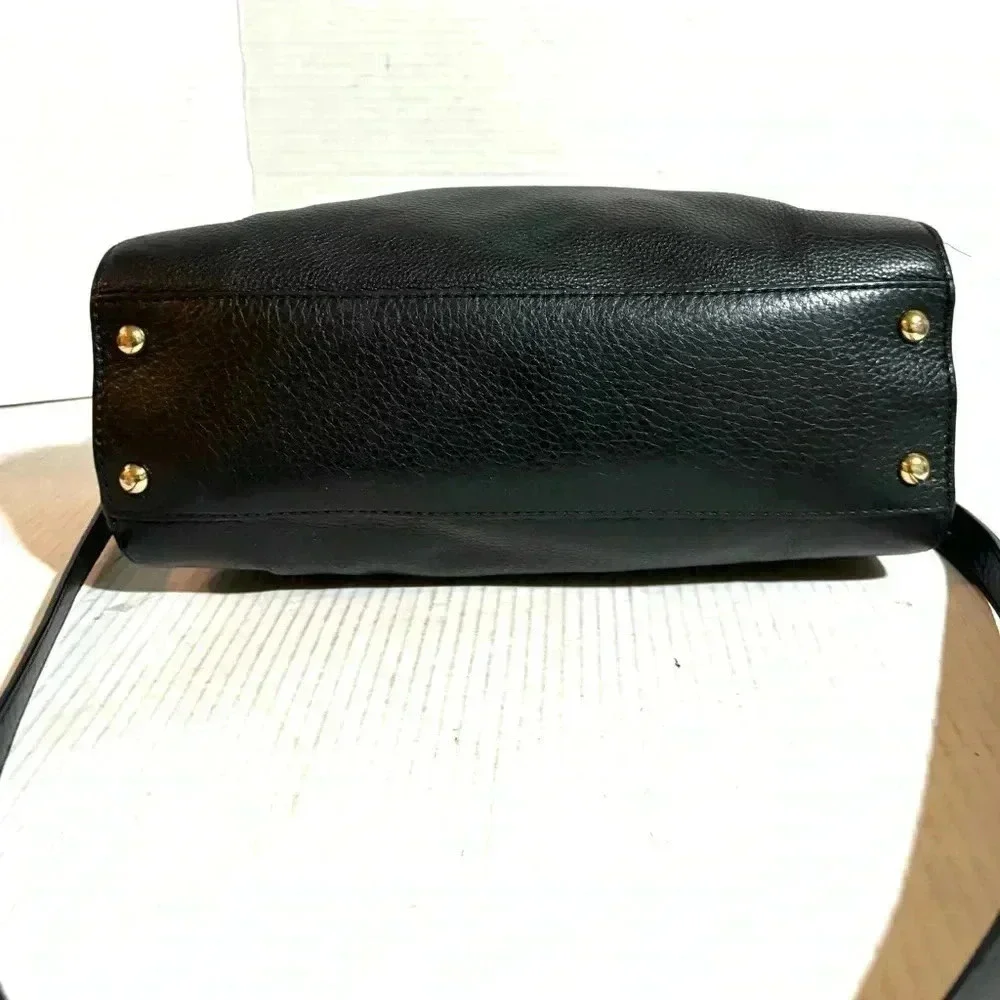 Michael Kors black leather satchel handbag
